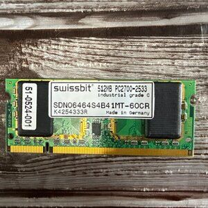 Swissbit 512BM PC2700-2533 Memory Industrial Grade C K425433R
